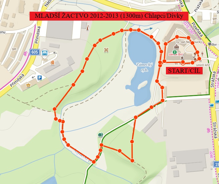 Mapa dětské trati 1 300 metrů