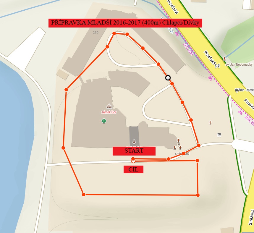 Mapa dětské trati 400 metrů